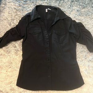 Black collar shirt